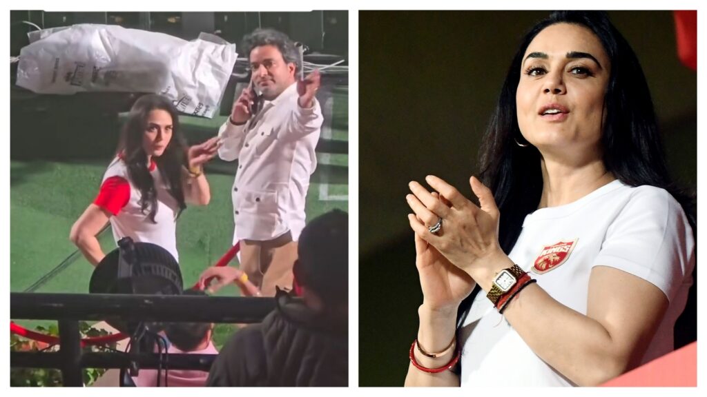 Preity Zinta requests fans to vacate stadium as Punjab Kings Vs Delhi Capitals IPL match gets called off. Watch | Bollywood