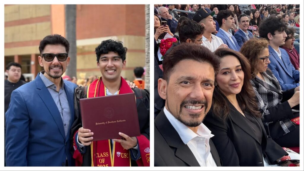 Proud parents Madhuri Dixit and Dr Sriram Nene attend son Arin’s graduation ceremony in LA: Pics | Bollywood
