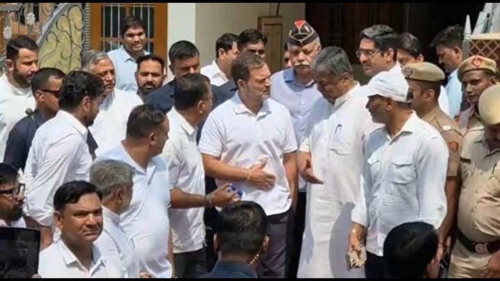 Rahul calls on Pahalgam terror attack victim Lt Vinay Narwal’s family in Karnal