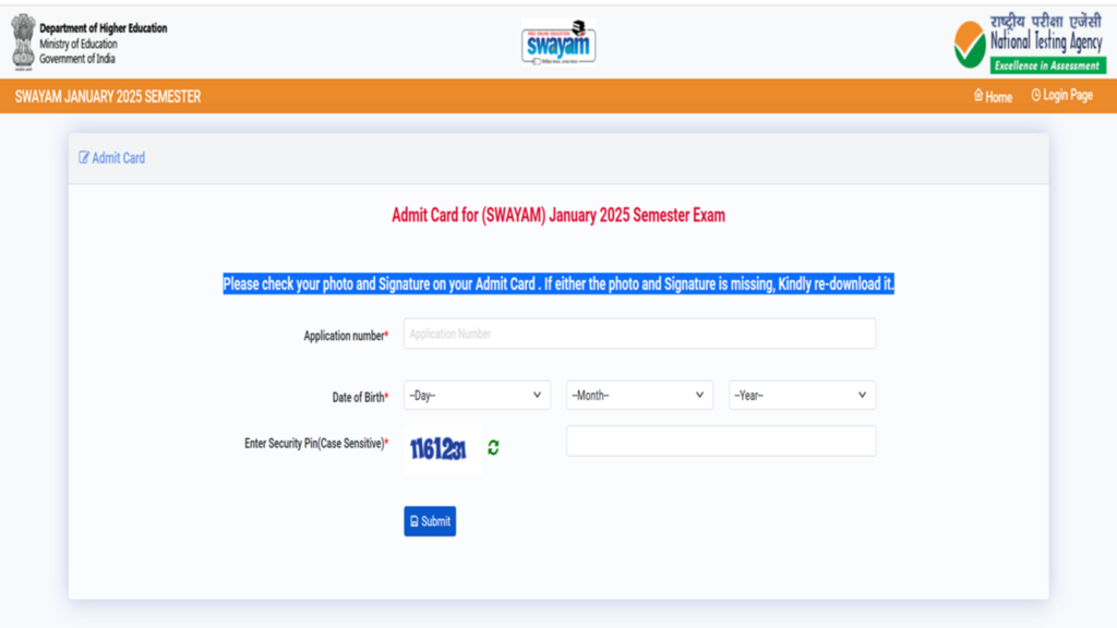 SWAYAM January Admit Card 2025 released at exams.nta.ac.in/swayam, download link here | Competitive Exams