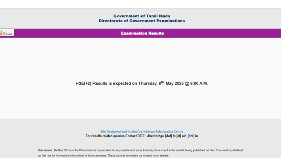 TN Board 12th +2 Result 2025 Live: TNDGE Tamil Nadu HSC results today at tnresults.nic.in