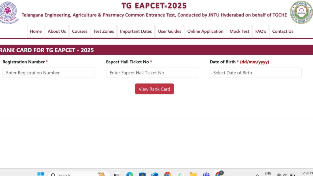 TS EAMCET Result 2025: TG EAPCET results declared, direct link to check result and rank card here