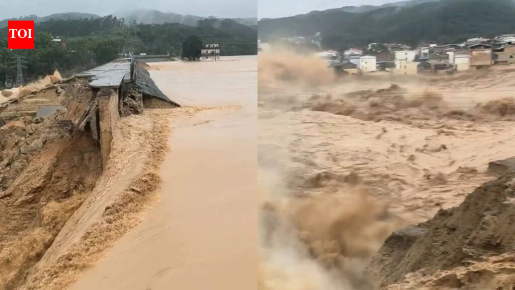 Typhoon Maysak: Watch: Typhoon Maysak breaks dam wall in China, kills 2 and forces thousands to evacuate | World News