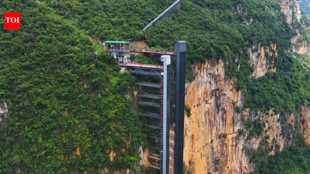 Children in China’s Nizhuhe village trekked three hours up and down an 800 metre cliff to go to school; now two elevators and a cable car ride have reduced the journey to half hour